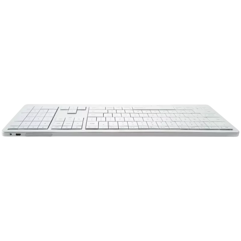 Belaidė klaviatūra CLEVETURA CLVX 1 Touch-On-Keys AI — ANSI US Mac išdėstymas, žirkliniai jungikliai, aliuminio korpusas, interaktyvus RGB