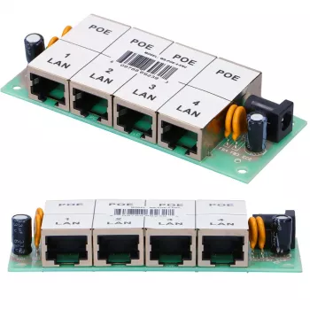 PoE injektorius Extralink 4 prievadų 4x 100Mb/s RJ45, Fast Ethernet, 48 V, be korpuso