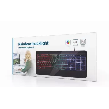 MULTIMEDIJOS KLAVIATŪRA USB ENG/JUODA KB-UML-03 GEMBIRD