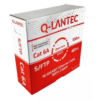 Q-LANTEC S/FTP cat.6A tinklo kabelis, vytos poros, LSOH