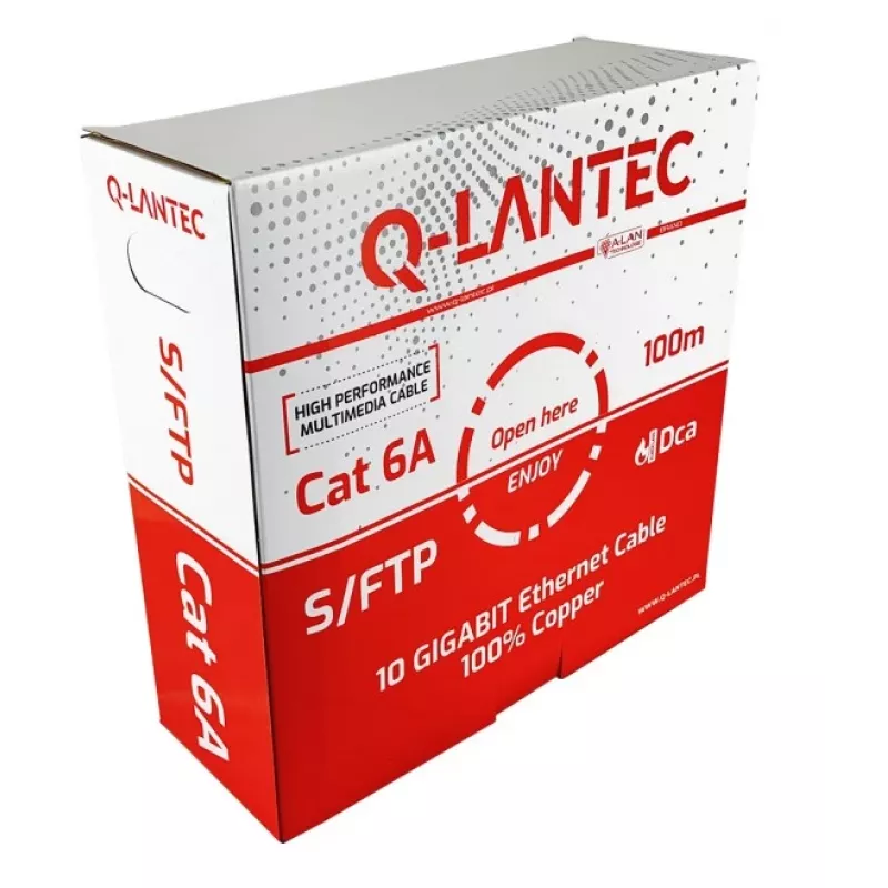 Q-LANTEC S/FTP cat.6A tinklo kabelis, vytos poros, LSOH