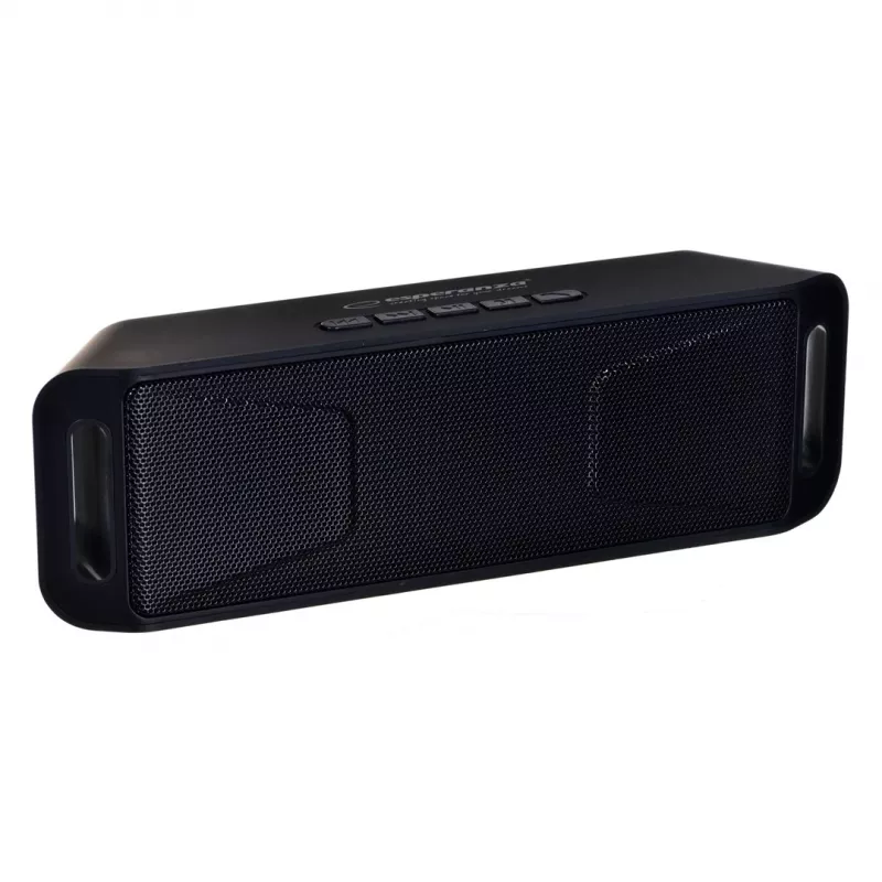 Stereo nešiojamas garsiakalbis ESPERANZA FOLK Juoda — 6 W RMS, Bluetooth, MicroSD, LiPo baterija