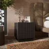 Naktinių staliukų pora Cama LOVERTI 45x42x47 cm, juodi, MDF/drožlių plokštės, 16 mm rėmas