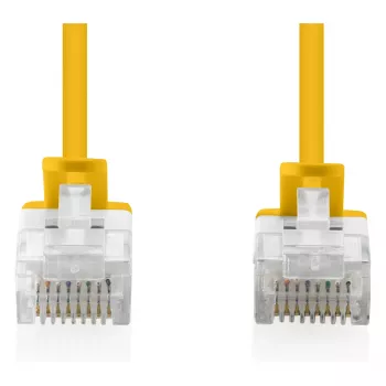 komutacinis kabelis DIGITUS CAT6 U-UTP plonas, 3 m, geltonas — 10 vnt. pakuotė