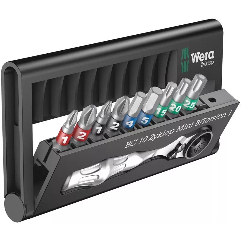 Wera Bit-Check 10 Zyklop Mini BiTorsion 1 Set 10 Piece7.6 X 2.5 X 12.7 cm