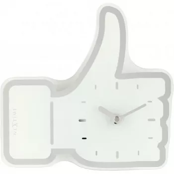 NeXtime klok 5185wi Mini Thumbs Up, 20,5x21 cm, sieninis, balta/sidabrinė