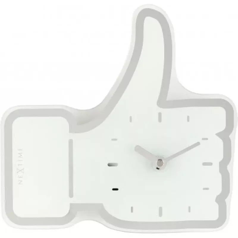 NeXtime klok 5185wi Mini Thumbs Up, 20,5x21 cm, sieninis, balta/sidabrinė