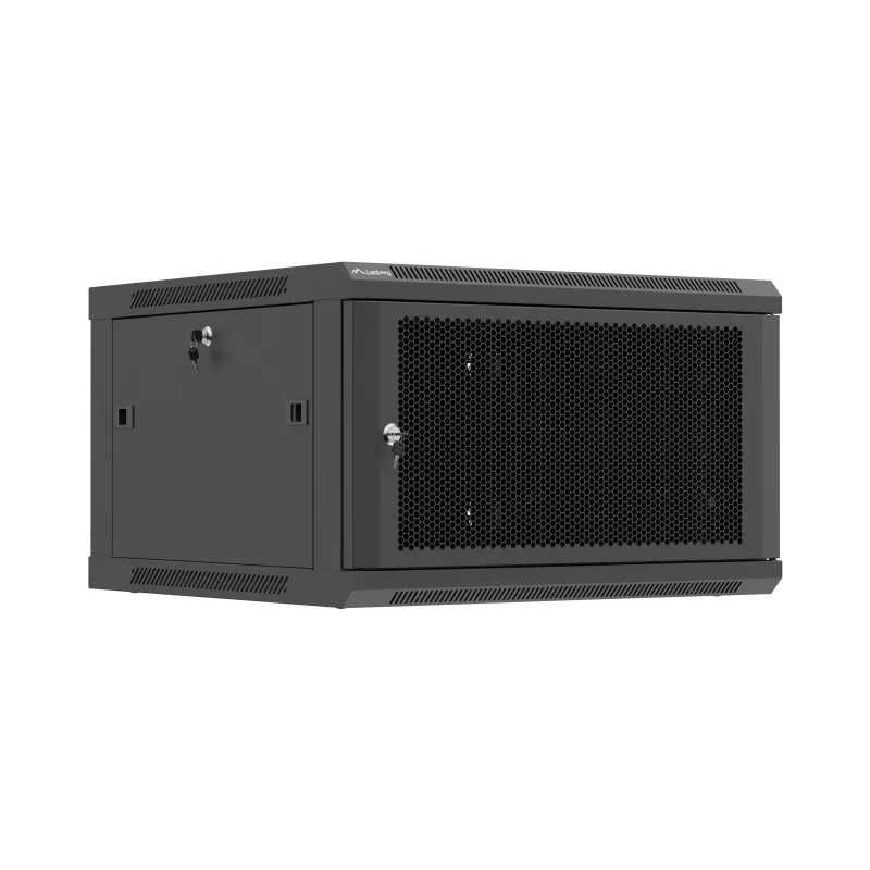Sieninis 19 colių 6U 600x600 spintos stovas juodas