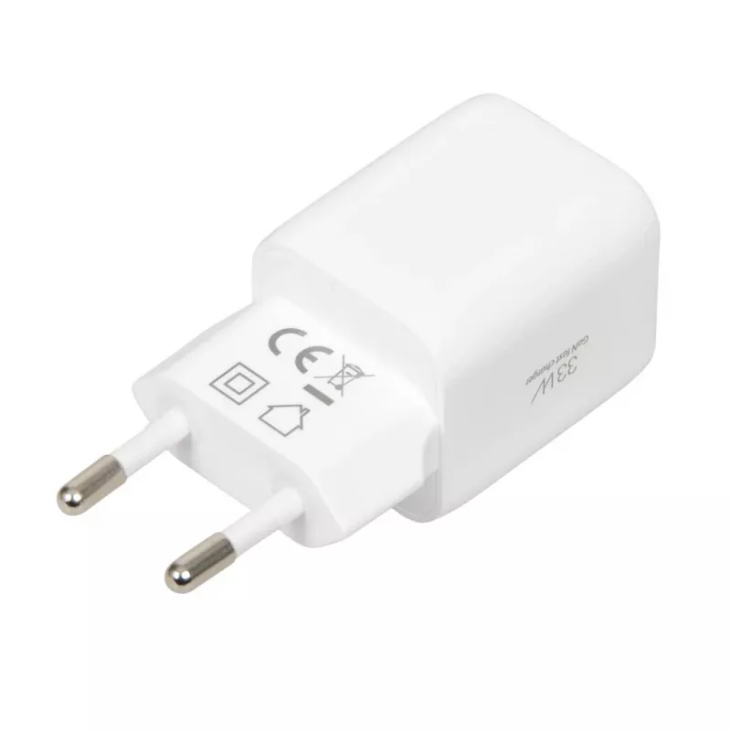 USB įkroviklis IBOX ILUC42W 42W (maks. 33W), 1×USB-C PD3.0, 1×USB-A QC3.0, 100–240V, baltas