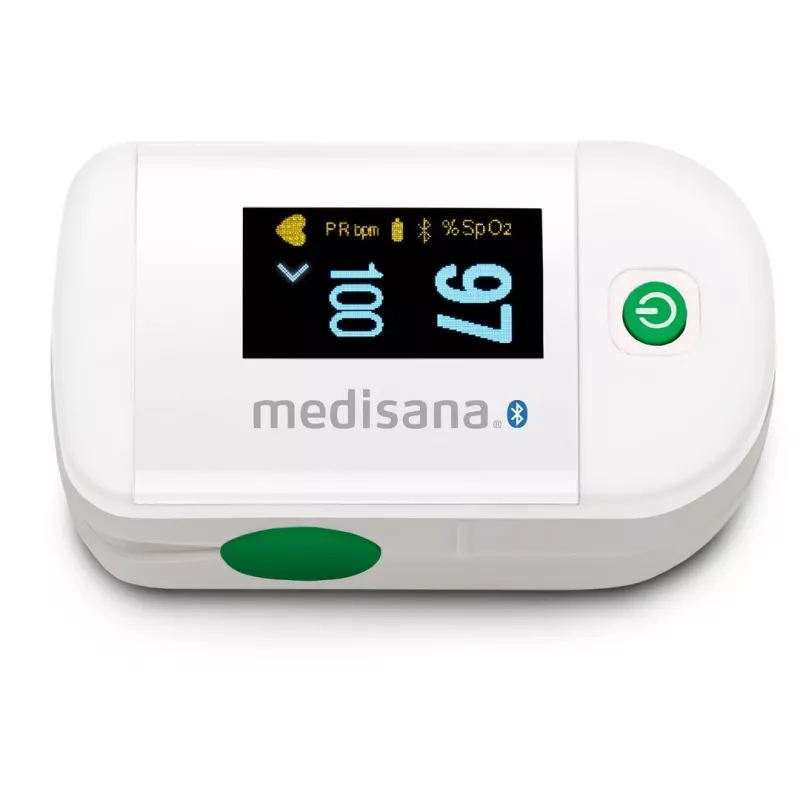 Medisana PM 100 Connect pulsoksimetras, pilkas/baltas