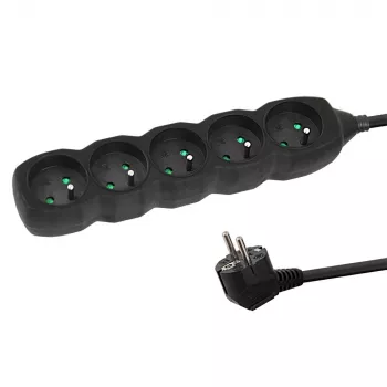 Maitinimo lizdas ESPERANZA ELK208K — 5 lizdai, 3 m laidas, juoda
