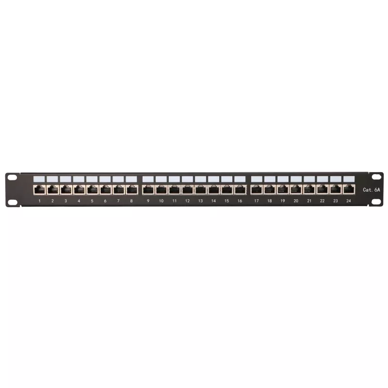 Patch panelis - Extralink CAT6A STP, 24 prievadai
