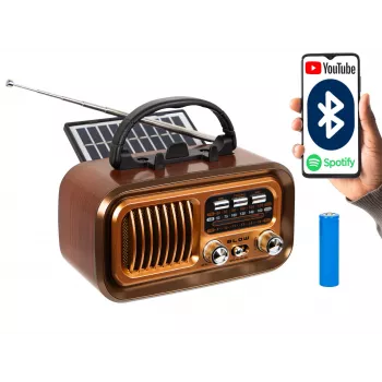 Nešiojamas analoginis AM/FM radijas RA16 saulės