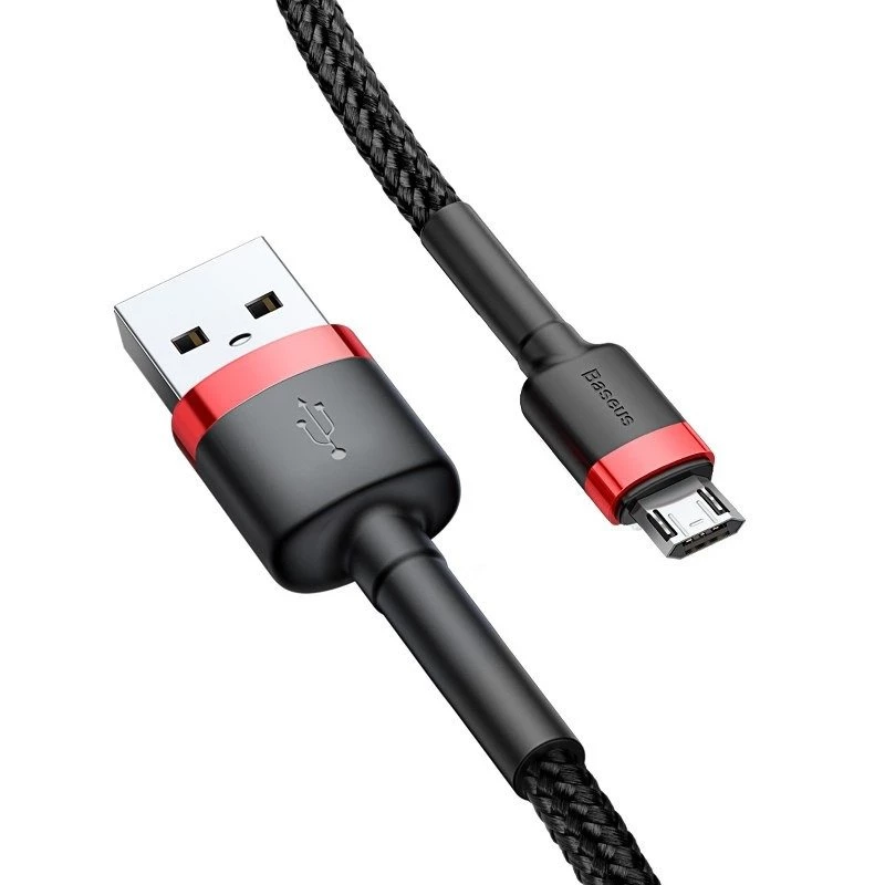 kabelis Micro USB Baseus Cafule 1.5A 2m (raudona ir juoda)