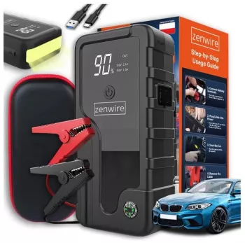 Automobilio starterio išorinė baterija zenwire CY16 6400 mAh — nešiojamas 12V akumuliatorių starteris