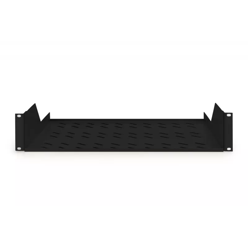 Digitus | 2U fiksuota lentyna stelažams | DN-19 TRAY-2-SW | Juoda | Puikiai tinka komponentų, kurie netinka 483 mm (19 inch) standartui, laikymui. Plonas dizainas, užimantis 2 aukščio vienetų vietą. Lengvai ir greitai montuojama bei išmontuojama. Matmenys 88x