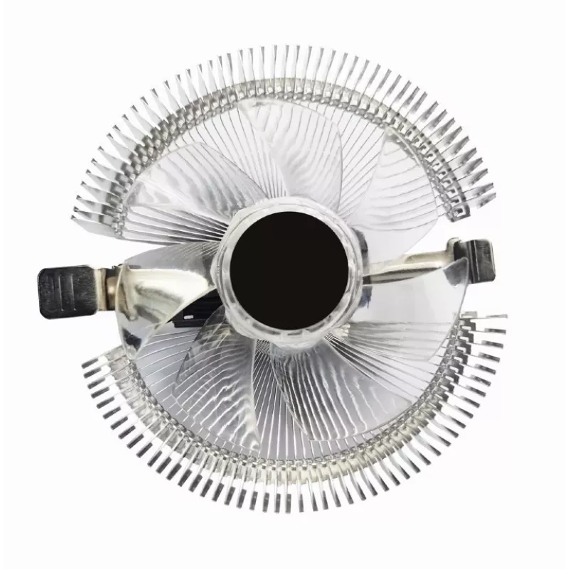 Oro aušintuvas Gembird CPU-HURACAN-X40 — 90 mm ventiliatorius, 800–1600 RPM, LGA 775 palaikymas, skaidrus