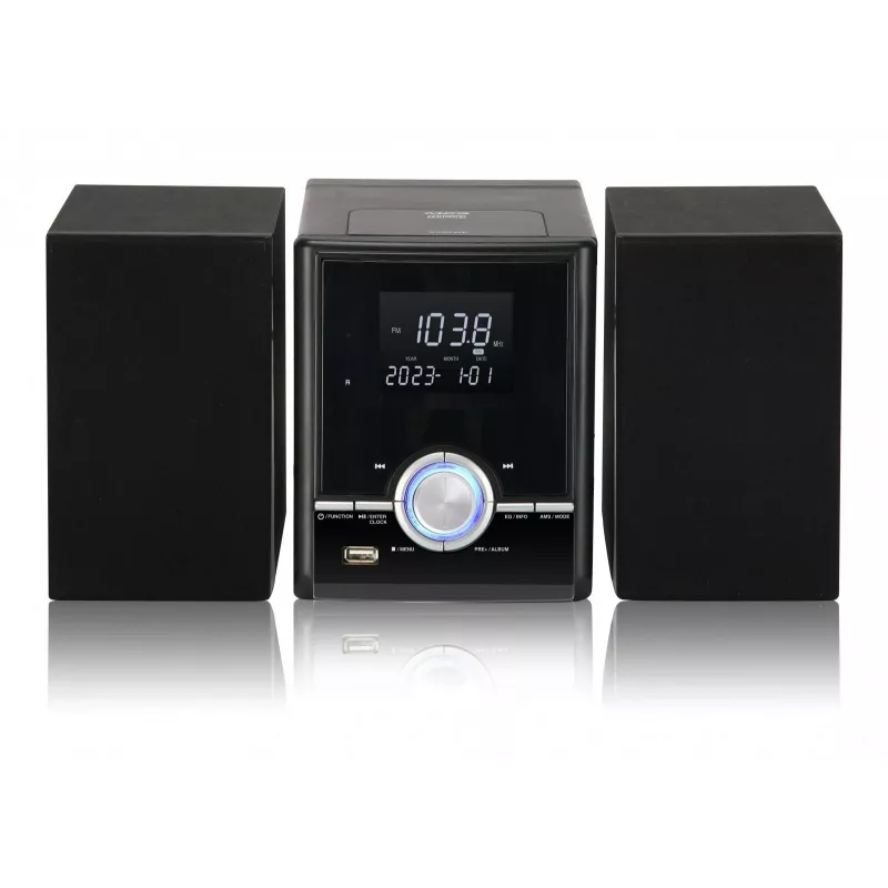 Bokštelinė stereosistema Eltra JOWISZ BT CD USB juoda — ant grindų statoma garso sistema su Bluetooth, CD grotuvu ir USB