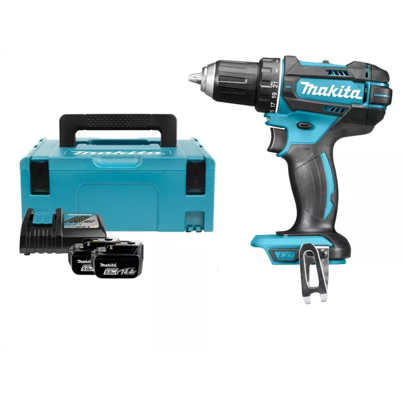 Belaidis gręžtuvas-suktuvas Makita, 18V, 2x 5,0 Ah Li-ion, 62/36 Nm, 1,7 kg, LED