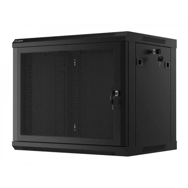 Sieninė spinta LANBERG WF01-6409-23B 9U, 60 kg, IP20, 600×450×512 mm, juoda