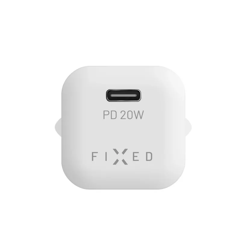 Nešiojamas USB-C kelionių įkroviklis FIXED FIXC20M-C-WH 20W kompaktiško dizaino