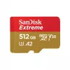MicroSDHC atminties kortelė SANDISK Extreme 512 GB UHS-I A1 V30 U3 Class 10, skaitymo greitis 190 MB/s, rašymo greitis 130 MB/s, su SD adapteriu