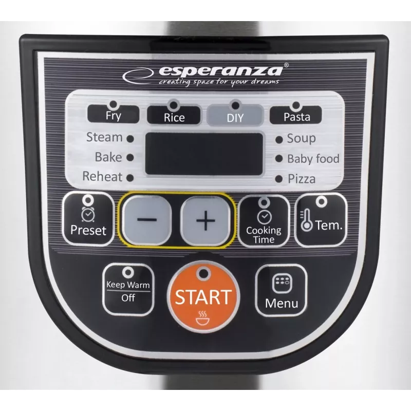 Multicooker ESPERANZA EKG011, 5 l talpa, 860 W, juoda/nerūdijantis plienas