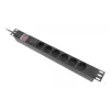 Stovo maitinimo skirstytuvas 19 colių LANBERG PDU-06F-0200-IEC-BK 1U 10A 6× Schuko 2 m