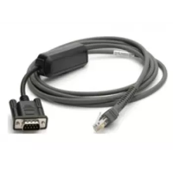 Zebra CBA-R10-S07ZBR serijinis laidas, juodas 2,13 m DB9 RJ-45