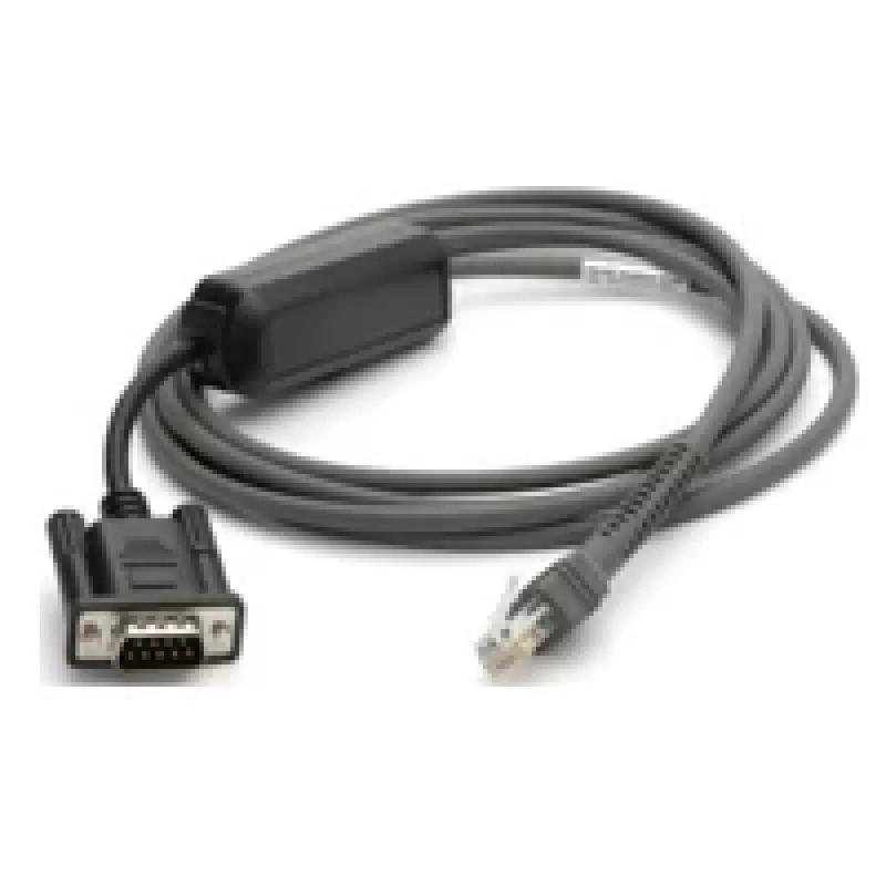 Zebra CBA-R10-S07ZBR serijinis laidas, juodas 2,13 m DB9 RJ-45
