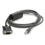 Zebra CBA-R10-S07ZBR serijinis laidas, juodas 2,13 m DB9 RJ-45