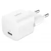 Įkroviklis Belkin BoostCharge 25W USB-C PD (vidinis kintamosios srovės) baltas — nešiojamoms žaidimų konsolėms, išmaniesiems telefonams, planšetėms