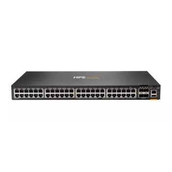 HPE - Aruba Series - Aruba 6300F - komutatorius - L3 - valdomas - 48 x 10/100/1000 + 4 x 1 Gigabitas / 10 Gigabitas / 25 Gigabitas / 50 Gigabitas SFP56 (Aukštyninė jungtis / Stekavimas) priekyje ir šone į galą