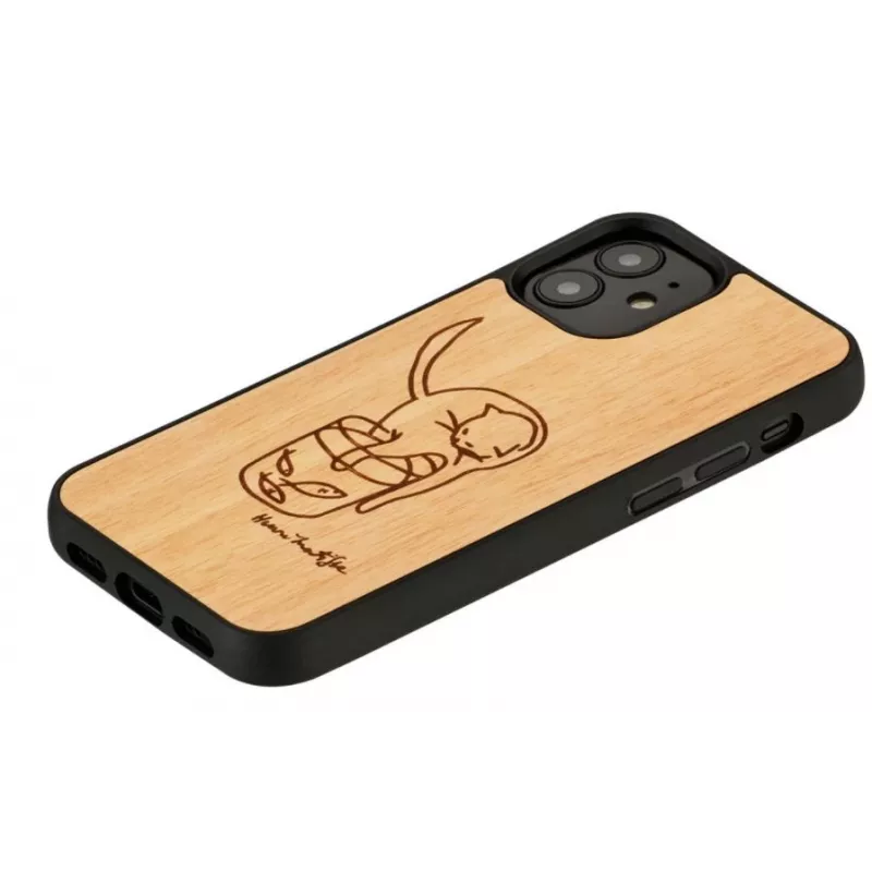 man and wood telefono dėklas Apple iPhone 12 mini — atspausdinta katė su raudona žuvimi
