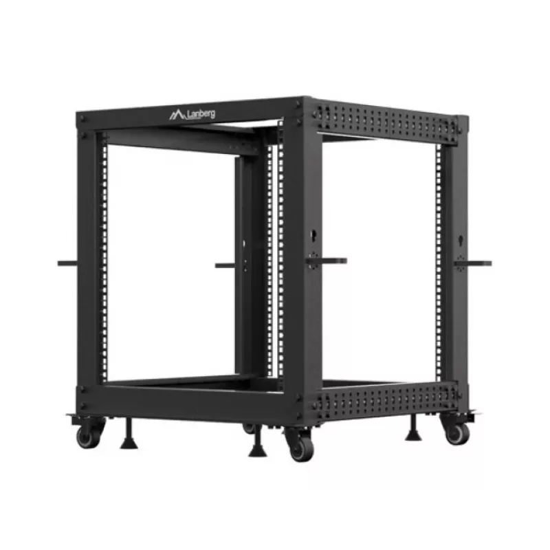Stovo spinta LANBERG Open Rack OR01-6112-B 12U 600x600 reguliuojama juoda