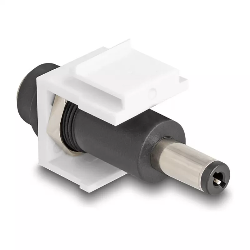 DeLOCK Keystone modulis DC 5.5 x 2.1 mm (moteriška) → DC 5.5 x 2.5 mm (vyriška), balta