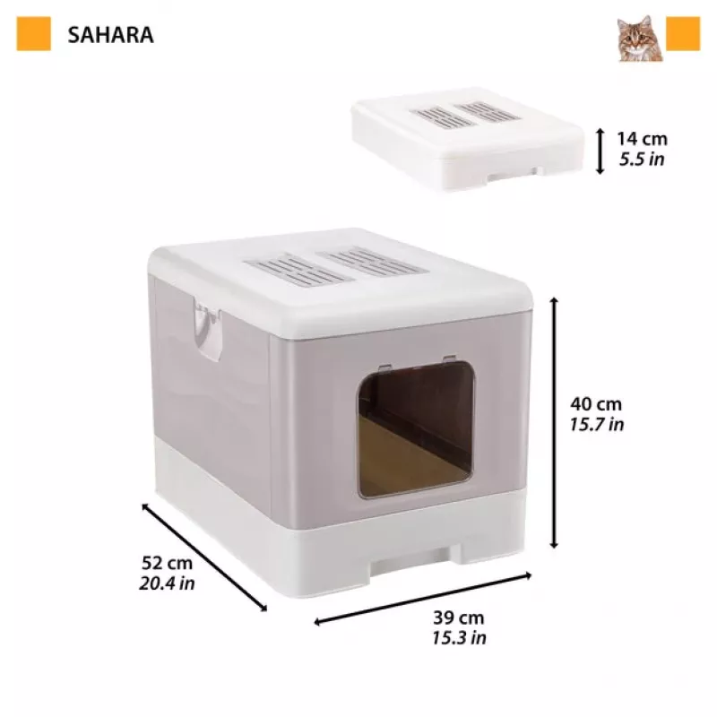 FERPLAST Sahara Green - kačių tualeto dėžutė - 52 x 39 x 40cm