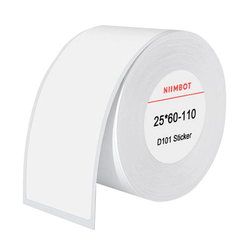 Termoetinikės NIIMBOT 25 x 60 mm baltos, 110 vnt.