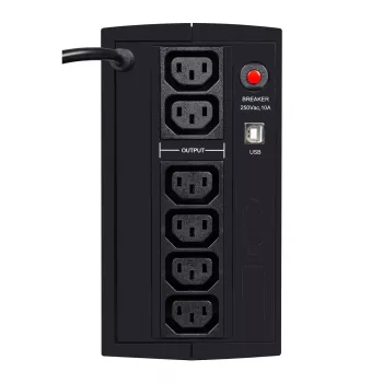 EVER DUO 850 AVR USB - UPS - AC 230 V - 550 vatų - 850 VA - Vienfazis - 2 X Bleisure 5 Ah - USB - Išvesties lizdai: 6