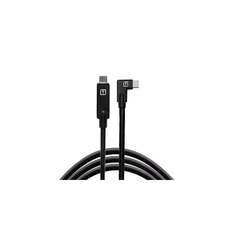 Tether Tools TetherPro USB-C į USB-C stačiu kampu, juoda