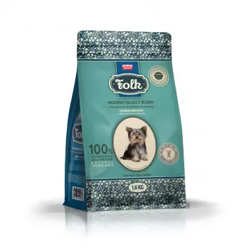 FOLK Small breeds Tradicinis mozūrų elnienos troškinys su burokėliais ir spanguolėmis - sausas šunų ėdalas - 1,6kg