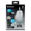 Belaidė pelė DEFENDER Stix GM-009 RF — optinė 3200 DPI, 6 mygtukai, abiem rankoms tinkama, USB RF, maitinama baterijomis, balta
