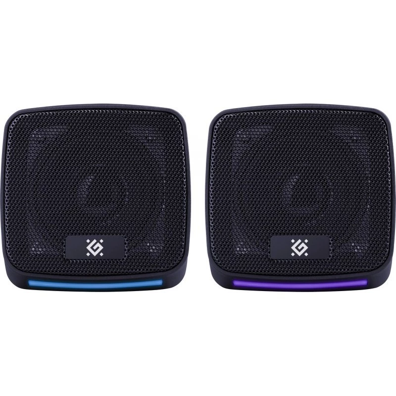 Kompiuterinės kolonėlės DEFENDER J3 2.0 6W LED USB, 2×3W RMS, 90–20000 Hz, 3,5 mm, juodos