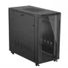 Spintelė stovui LANBERG FF01-6222-12B 22U 600x1200 mm juoda su stiklinėmis priekinėmis ir galinėmis durelėmis