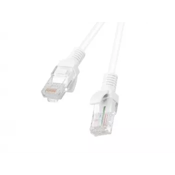 Tinklo komutacinis kabelis LANBERG Cat5e U/UTP 2 m, RJ-45 kištukas–kištukas, vytos gijos 26 AWG, baltas