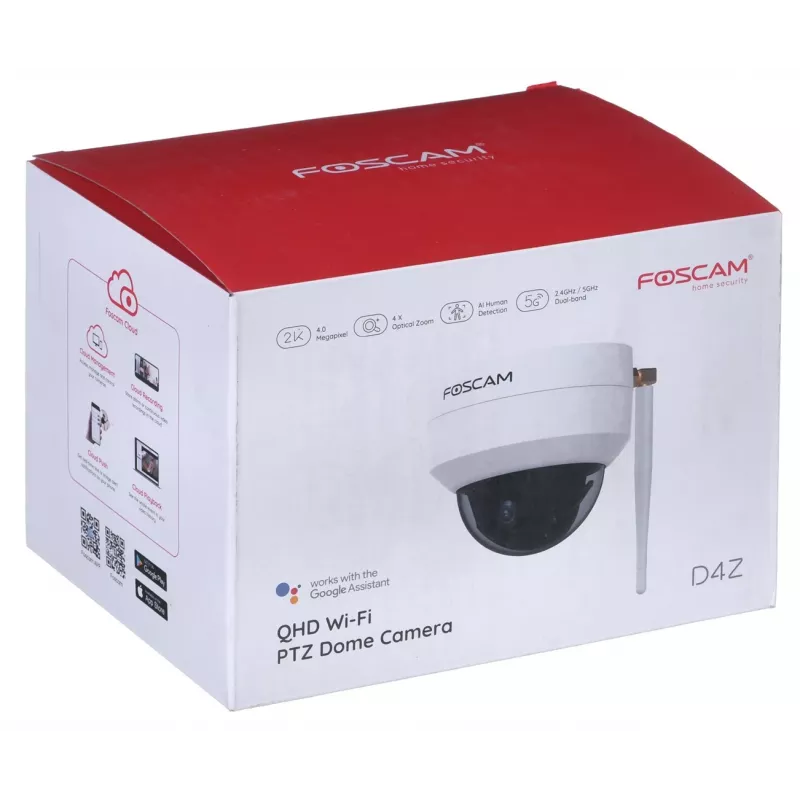 Foscam D4Z Bulb IP apsaugos kamera, skirta naudoti viduje ir lauke, 2304 x 1536 pikselių, tvirtinama prie lubų
