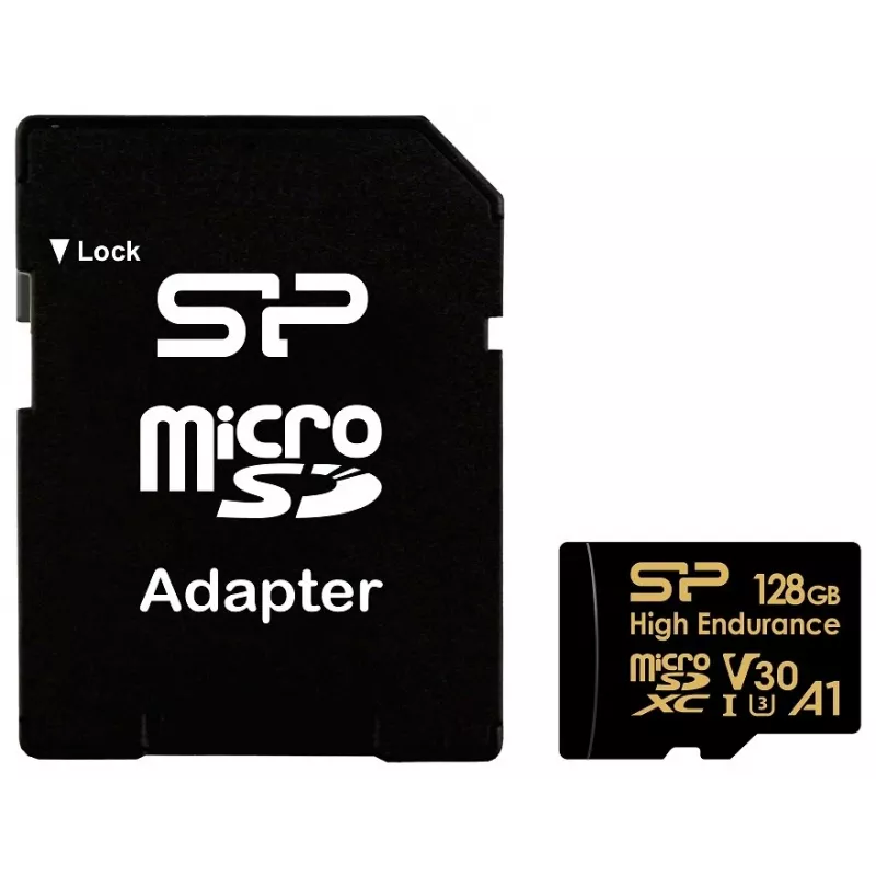 SILICON POWER MICROSDXC DIDELIO IŠLIEKAMUMO 128GB V30 + ADAPTERIS