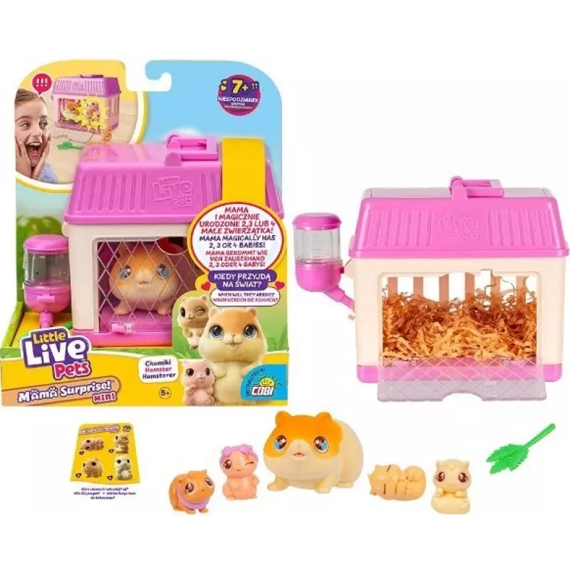 Interaktyvus žaisliukas Cobi Little Live Pets Mama Surprise Mini Hamster MO-26626, maža kolekcinė figūrėlė