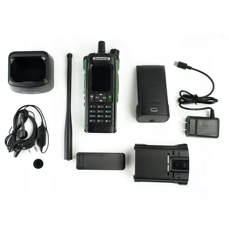 Nešiojamas radijas Baofeng DM-32E — VHF 144–146 MHz, UHF 430–440 MHz, ORO JUOSTOS PRIĖMIMAS 108–136 MHz, 2200 mAh, DMR/FM, GPS+APRS