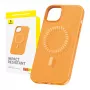 Magnetinis Telefono Dėklas iPhone 15 Plus Baseus Fauxther Serija (Oranžinis)